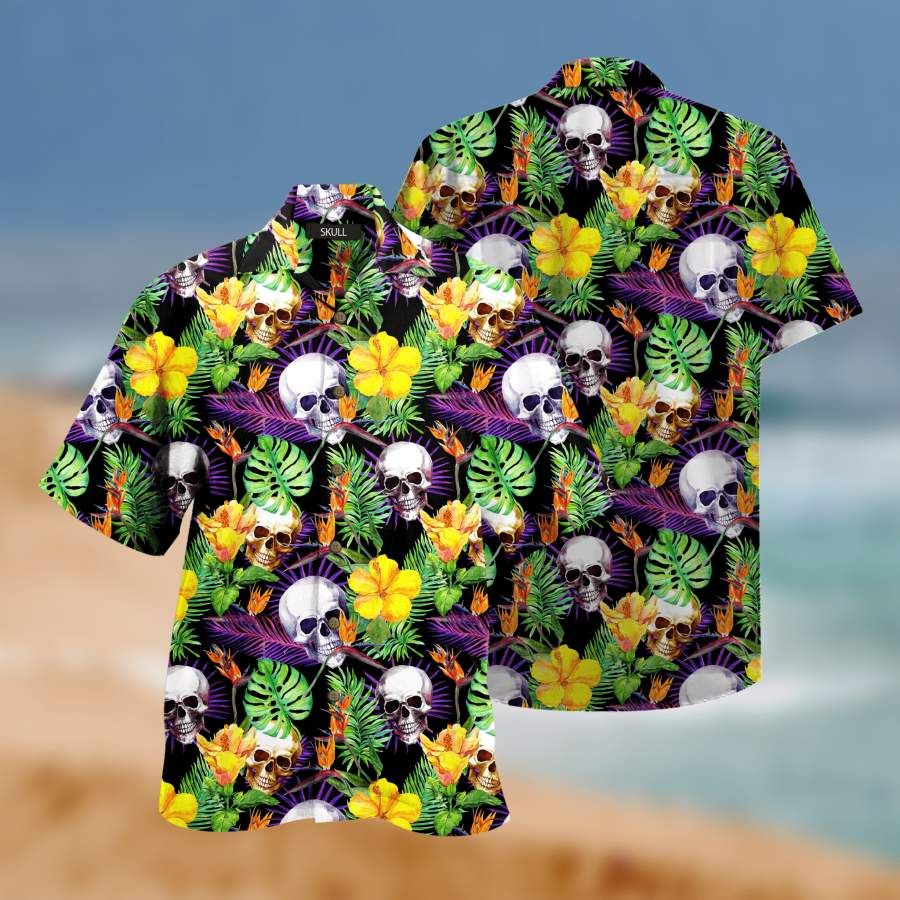 Amazing Skull Hawaii Aloha Shirts Ha76904