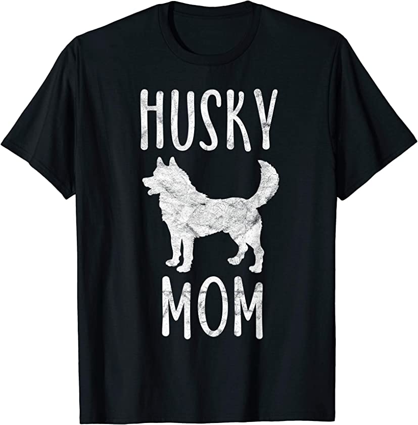 Vintage Husky Mom Gift Dog Owner Siberian Huskies Mother T-Shirt