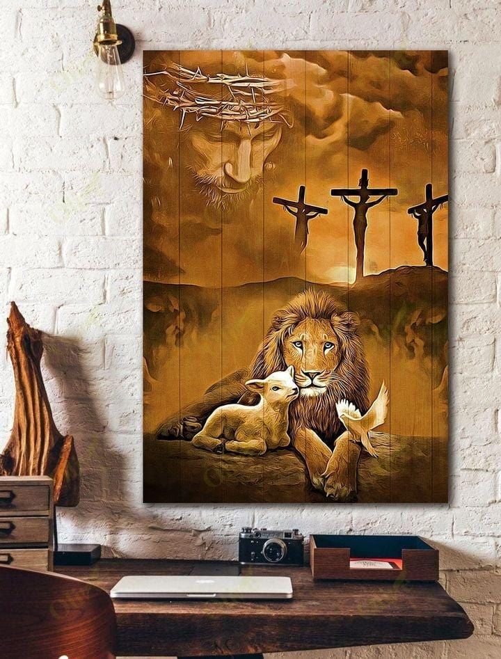 Awesome Lion And Lamb Christian Canvas Prints Art Dh