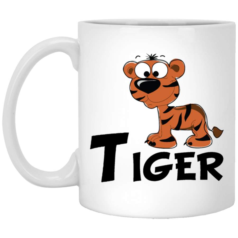 Cartoon Tiger – Baseball White Mug