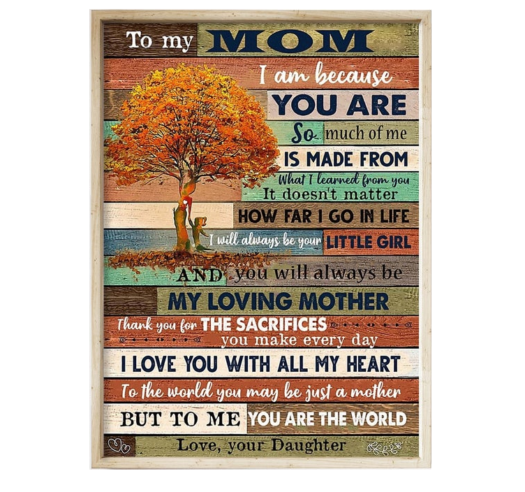 To My Mom, I Love You With All My Heart Portrait Poster And Canvas Gift For Mom Home Decor Wall Art Visual Art