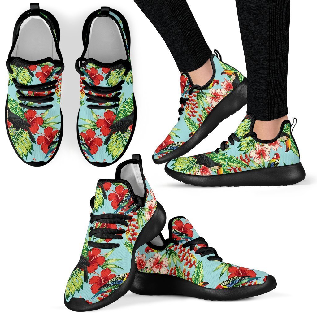 Toucan Parrot Tropical Pattern Print Mesh Knit Shoes