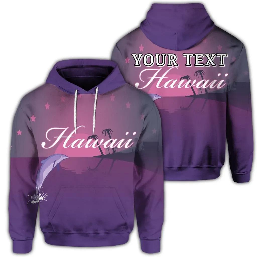 Alohawaii Hoodie – (Personalised) Hawaiian Dolphin Violet Polynesian Hoodie – Ah – K5