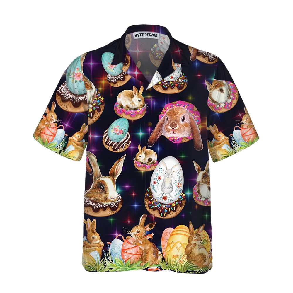 Bunnies In Galaxy Hawaiian Shirt, Easter Bunny Shirt, Funny Easter Shirt & Easter Gift Ideas