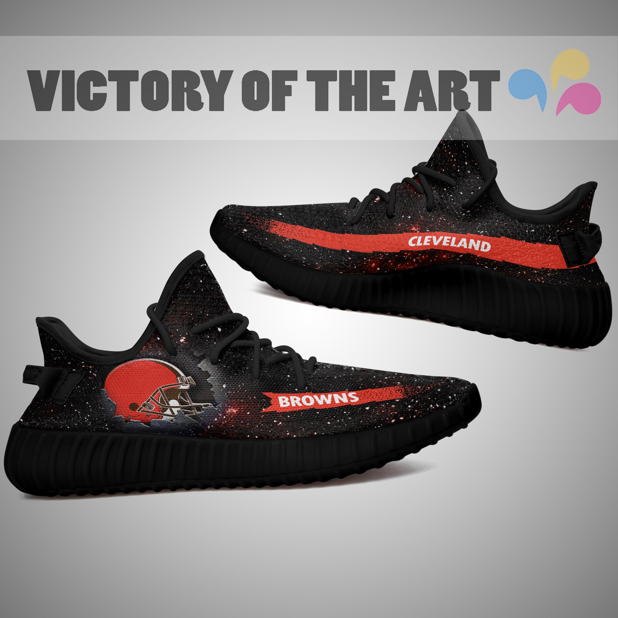 Art Scratch Mystery Cleveland Browns Shoes Yeezy