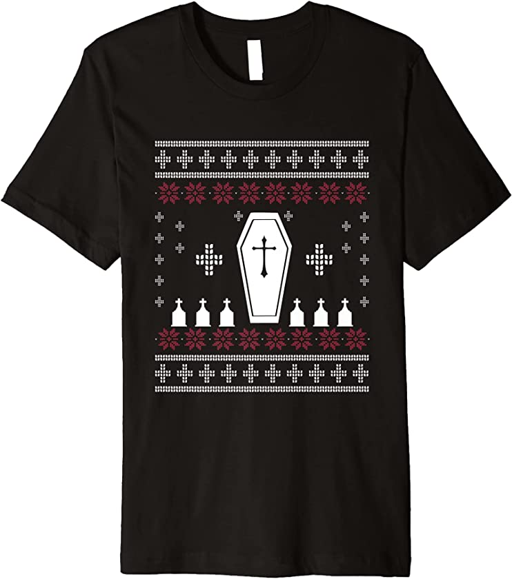 Ugly Christmas Embalmer Santa Claus New Year Coffin Cemetery Premium T-Shirt