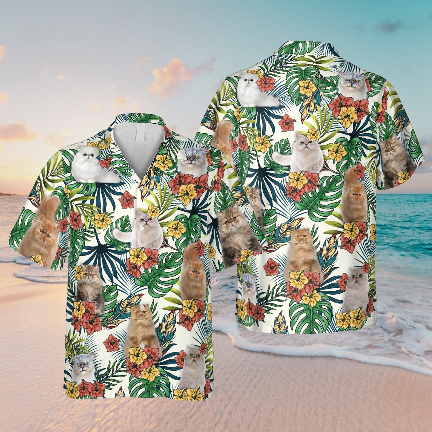 Persian Kittens Tropical Hawaiian Cat Summer Apparel Ha47602