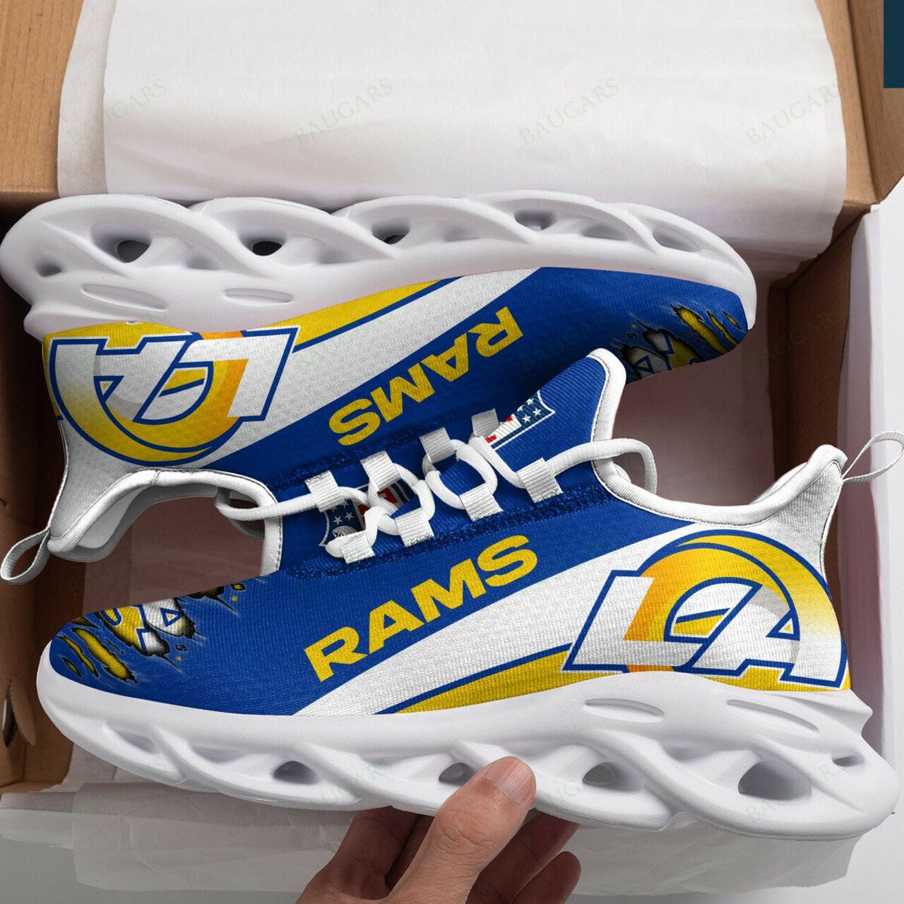 Los Angeles Rams Yezy Running Sneakers Art 852