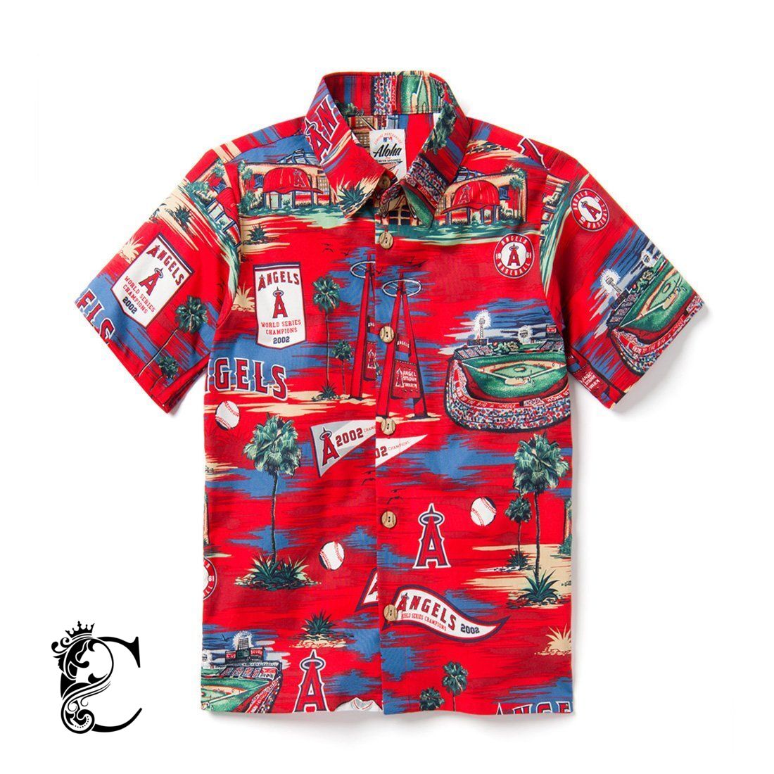 Los Angeles Angels Scenic Hawaiian Shirt