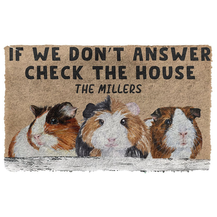 Waybackapparel Check The Guinea Pig House Custom Name 3D Doormat