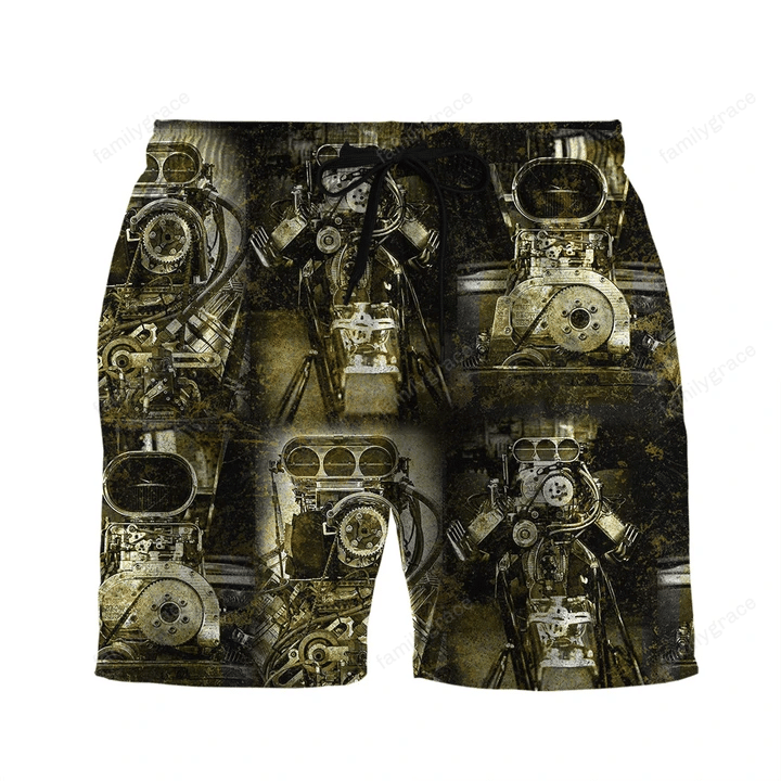 Amazing 3D Drag Racing Hawaiian Shirt & Shorts Tv100692