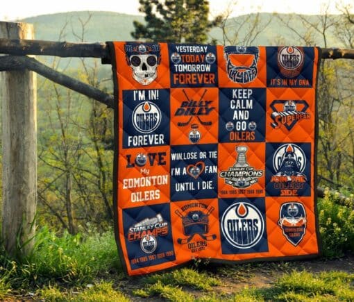 Edmonton Oilers 2 Quilt Blanket Bh92