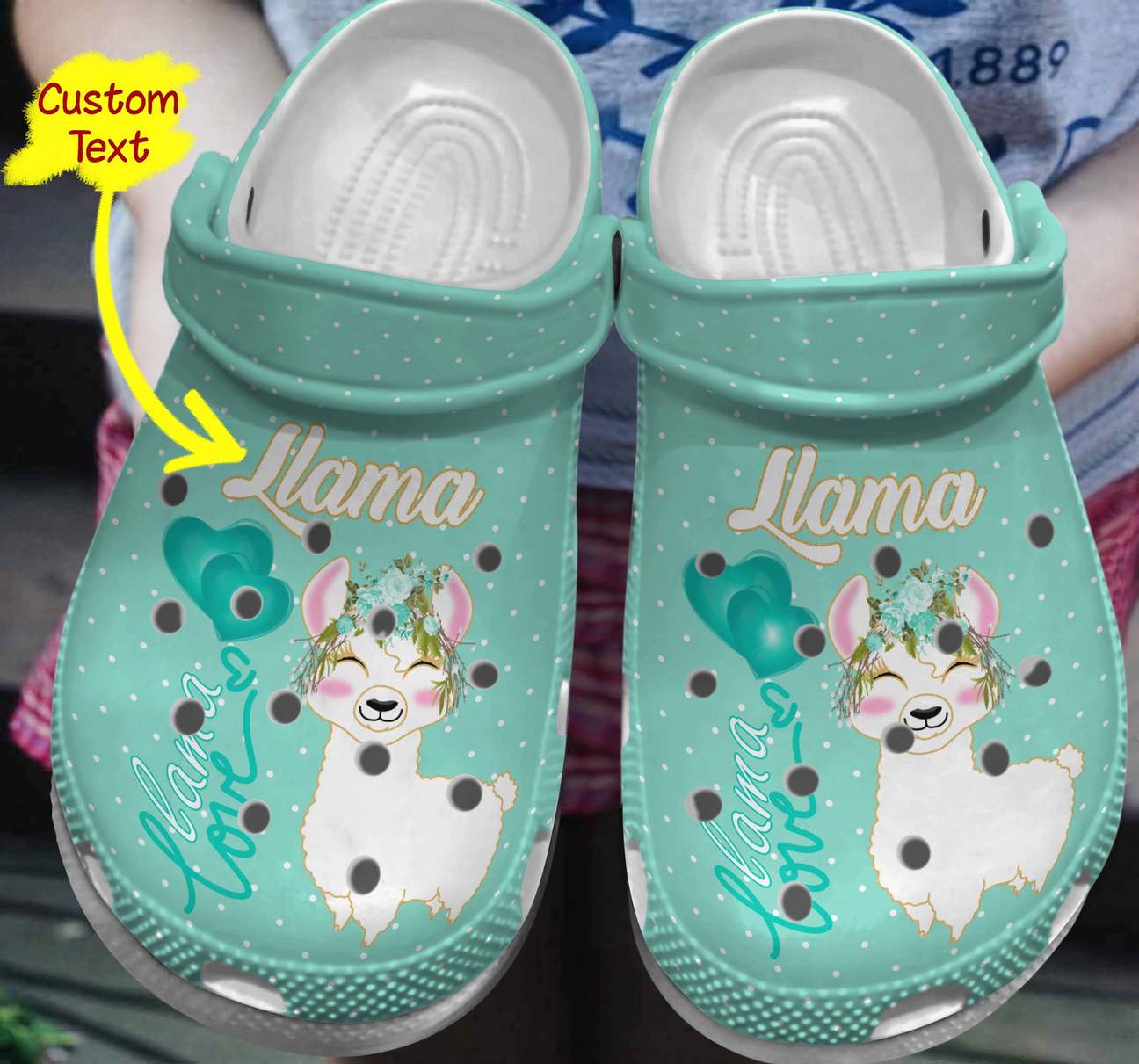 Llama Personalized Clog, Custom Name, Text, Color, Number Fashion Style For Women, Men, Kid, Print 3D Llama Love