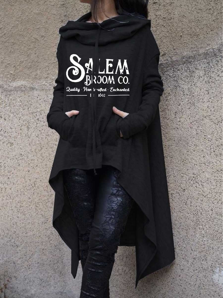 Women Irregular Long Sleeve Salem Broom Co Halloween Sweatshirt alx