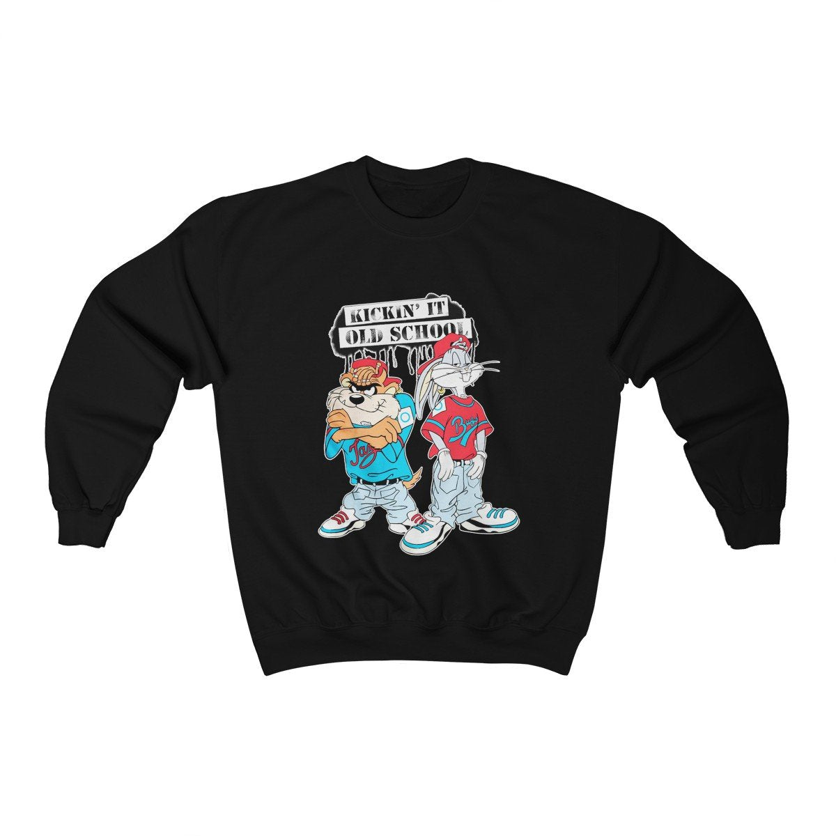 Taz & Bugs Bunny Kickin’ It Old School Looney Tunes Unisex Sweatshirt