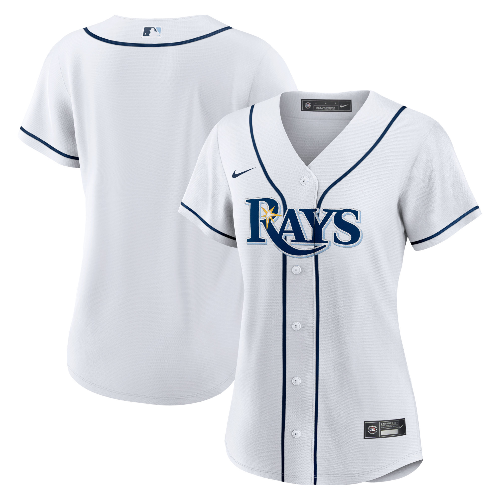 Tampa Bay Rays Womens Home Blank Replica Jersey – White MLB