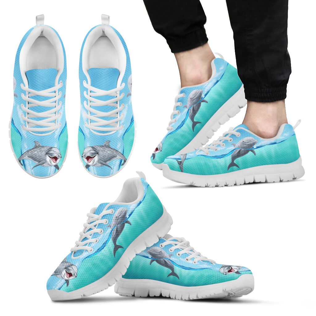 87KKANM-DOLPHIN SEA ANIMAL BLUE SNEAKERS