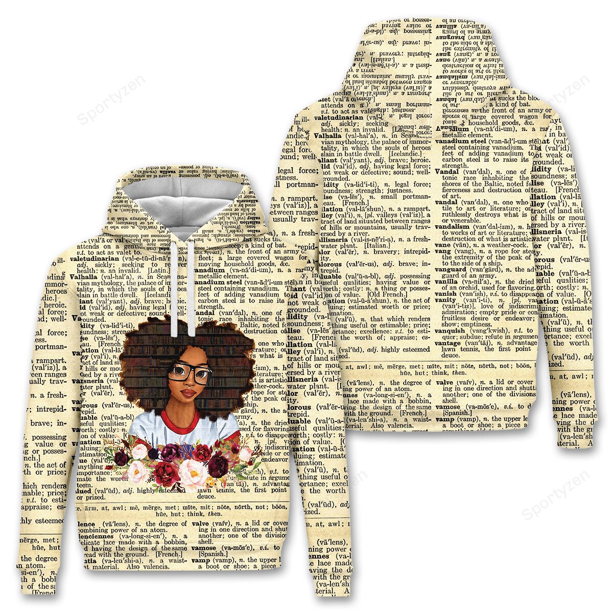 Unifinz Book Hoodie Black Girl Dictionary Book Hoodie 2022