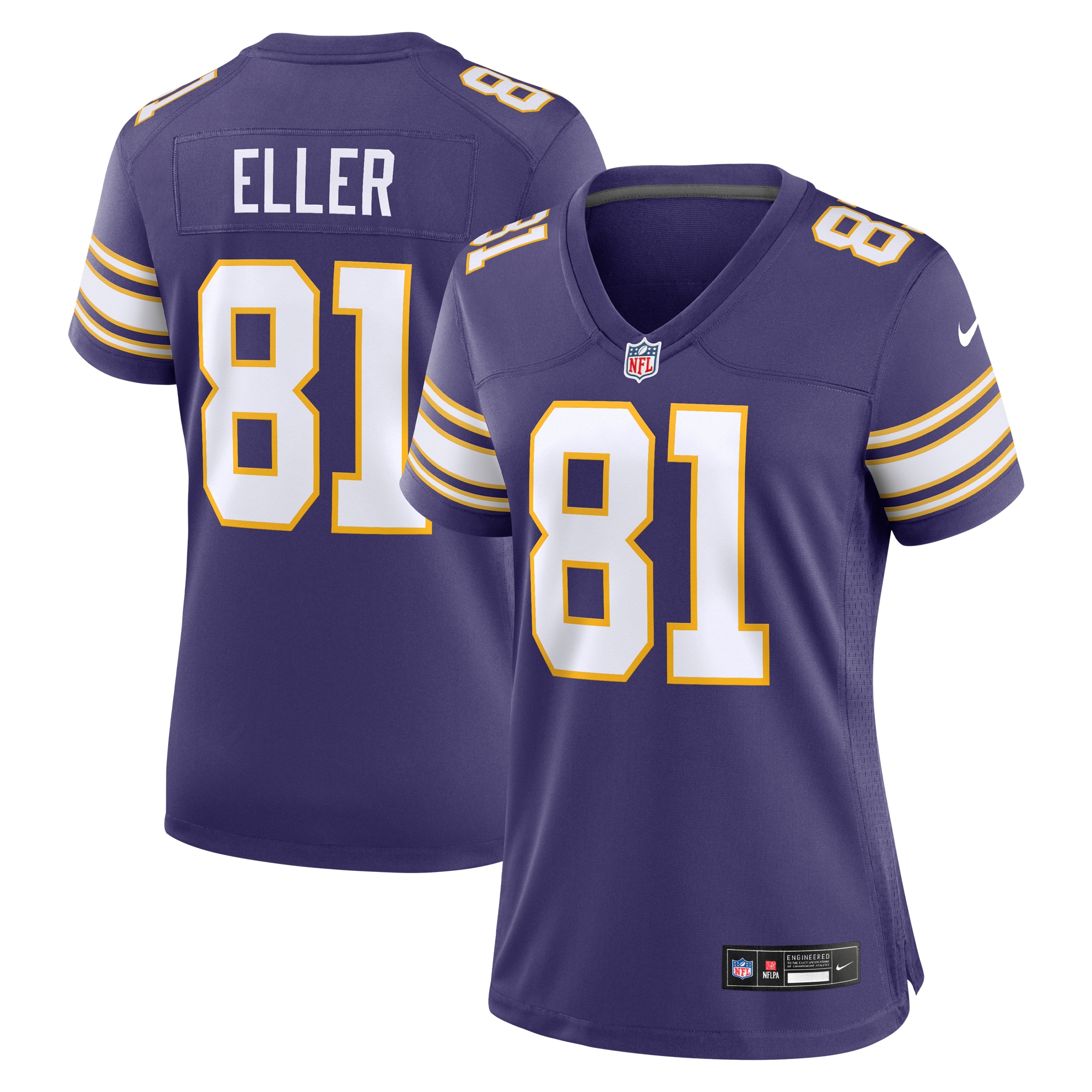 Carl Eller Minnesota Vikings Women's Classic Retired Player Jersey – Purple