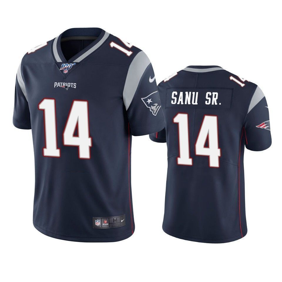 New England Patriots Mohamed Sanu Navy 100Th Season Vapor Limited 3D Jersey