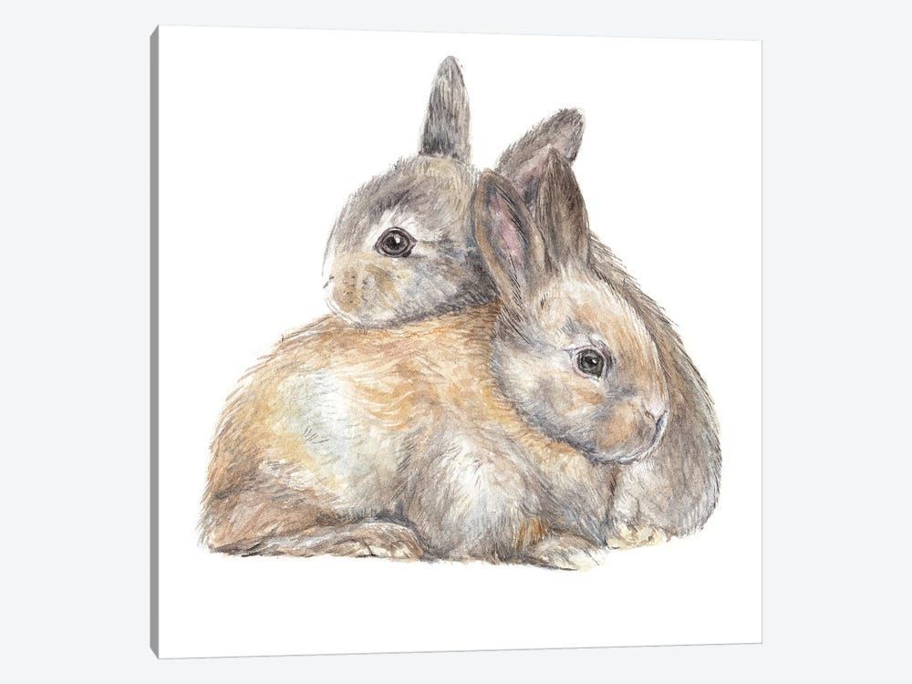 Bunny Snuggle Canvas Poster 8″x12″ 12×18″ 18″x26″ 24″x36″ 30″x45″