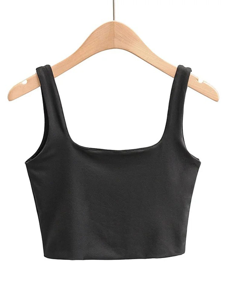 2022 Summer Women Sexy Sleeveless Tops Fashion Short Square Collar Tank Tops 6 Colors alx