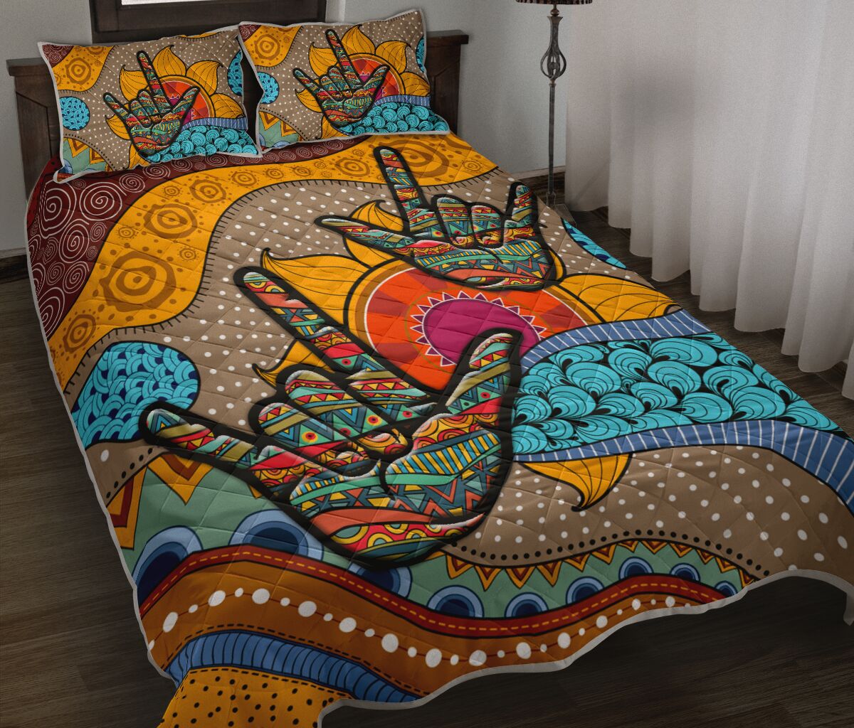 Sign Language African Tribal Pattern Qbs Comfortable High Quality Quilt Bedding Set Bedroom Decoration Twin/Queen/King Size Bedding