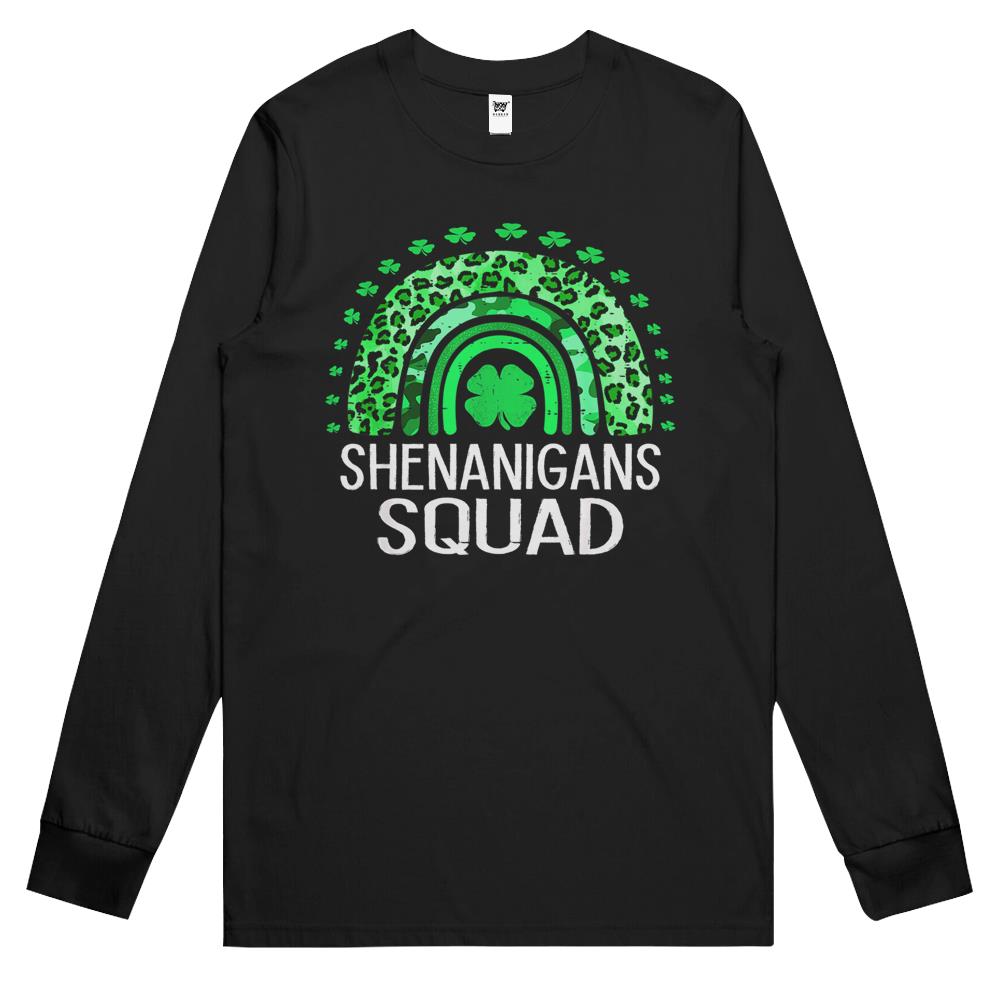 Shenanigans Squad Funny St Patricks Day Costume Rainbow Gift Long Sleeve T Shirts