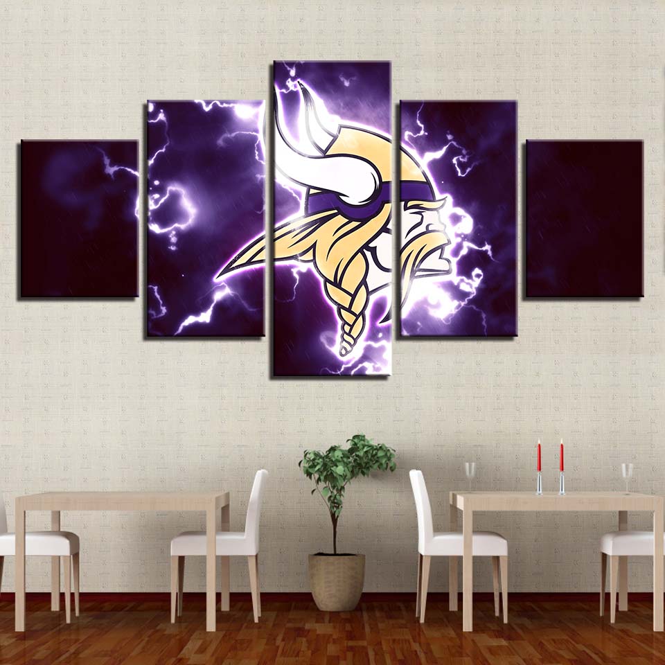 Minnesota Vikings Wall Art Lightning Canvas Print