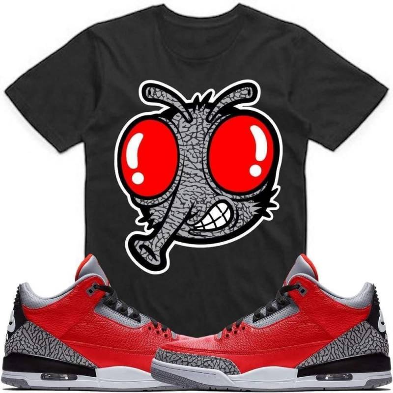 Cement Stoopid Fly-Jordan Retro 3 Red Elephant Cement Sneaker T Shirt