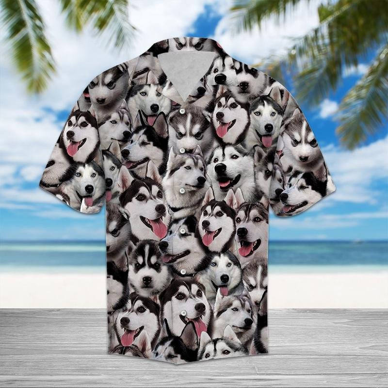 Siberian Husky Hawaii Shirt Unisex Adult Ha17481