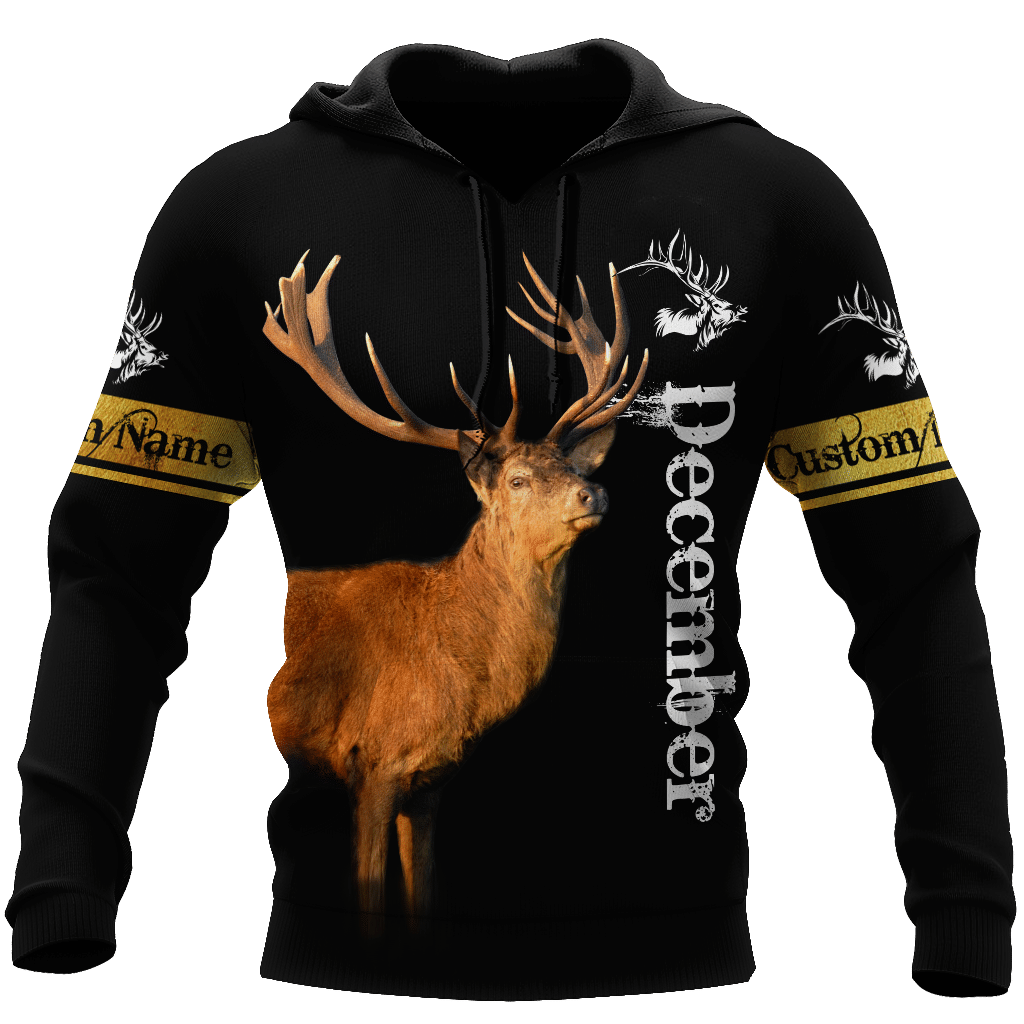 USATOPDEAL.COM – Premium December Deer Customize Name 3D All Over Printed Shirts