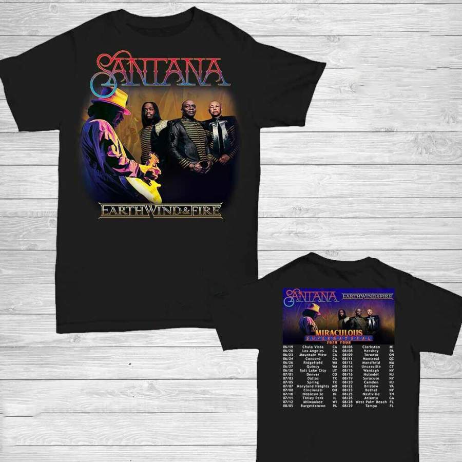 Santana and Earth Wind & Fire Tour Dates 2020 T-Shirt