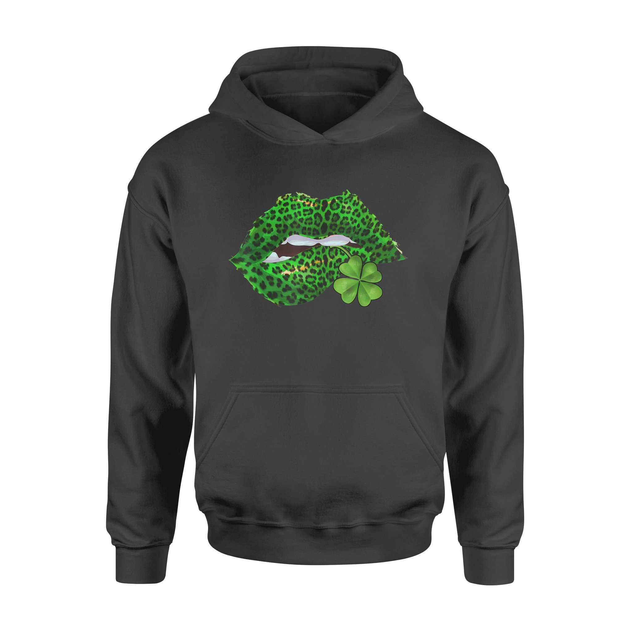 Green Lips Sexy Irish Leopard Shamrock St Patricks Day – Standard Hoodie