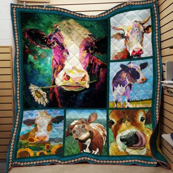 Cow Painting Txh-Qdt0001 3D Quilt Blanket HGM40