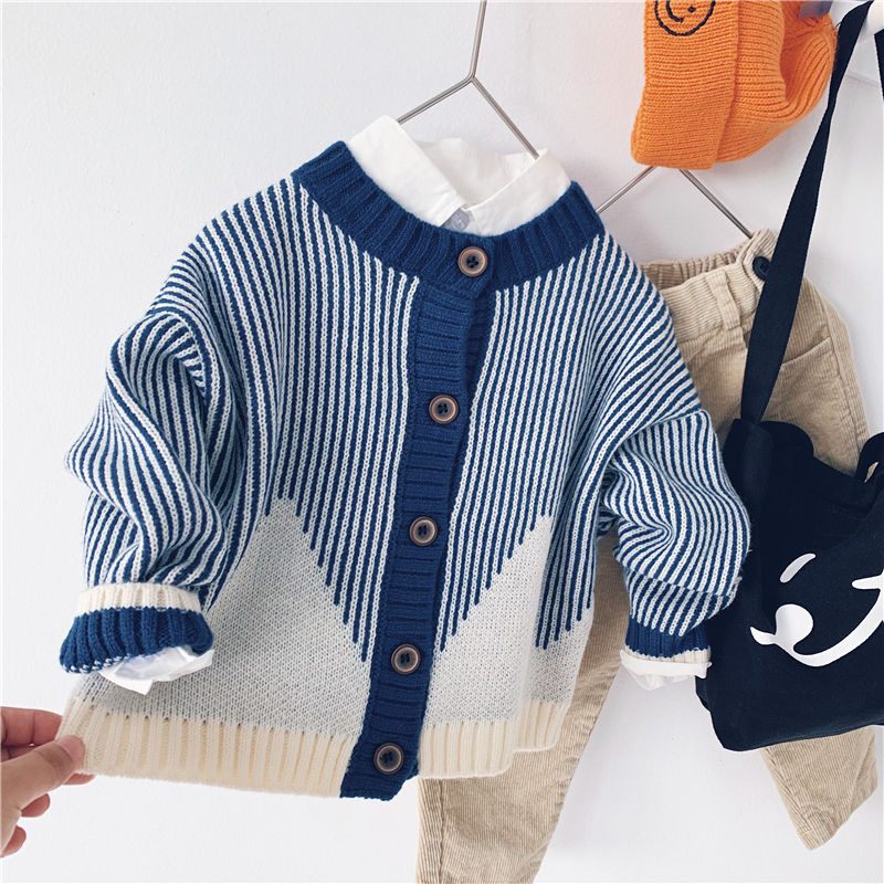 2020 autumn spring Children Baby Kids Girl Boy Knitted Sweater Cardigan Tops Outfit Colorful Tees alx