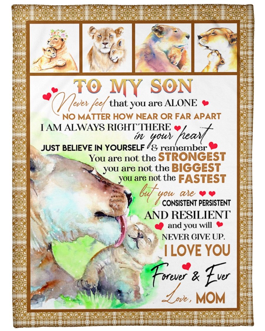 To My Son Never Feel That You Are Alone Blanket Gift For Son Gift For Birthday Family Home Decor Bedding Couch Sofa Soft and Comfy Cozy