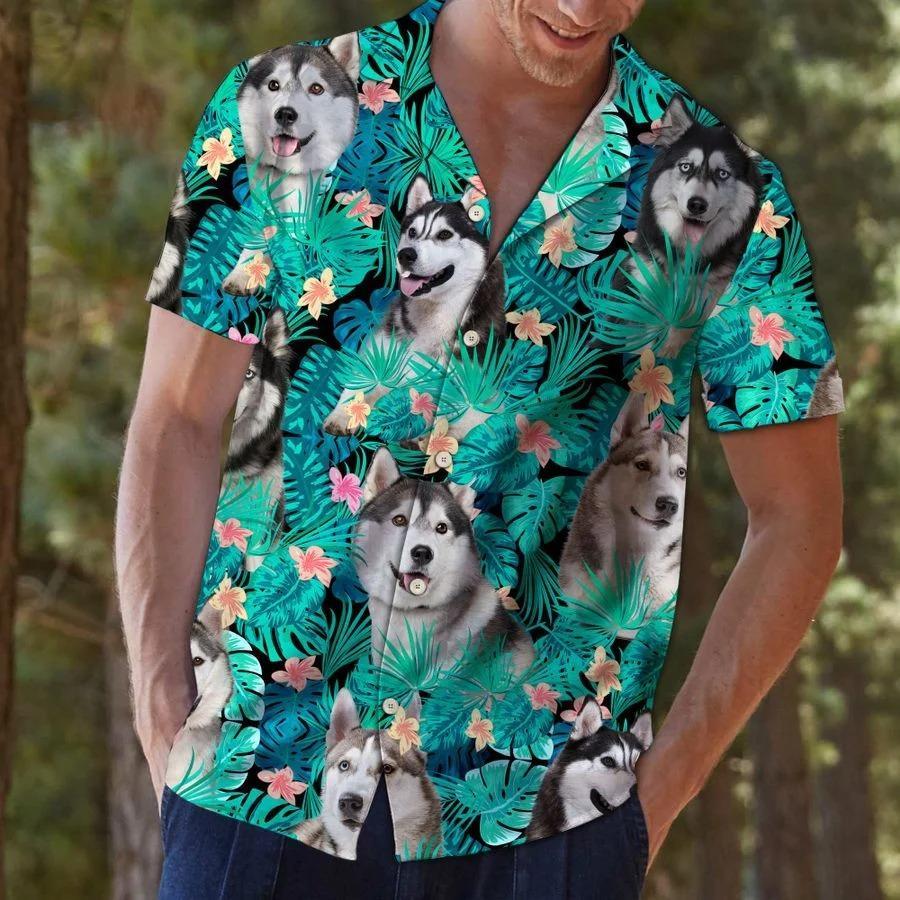 Siberian Husky Tropical Hawaii Shirt Unisex Full Size Adult Colorful Ha103822