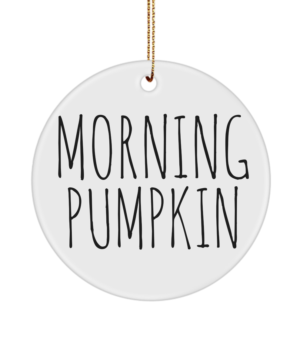 Cute Morning Pumpkin Ceramic Christmas Tree Ornament