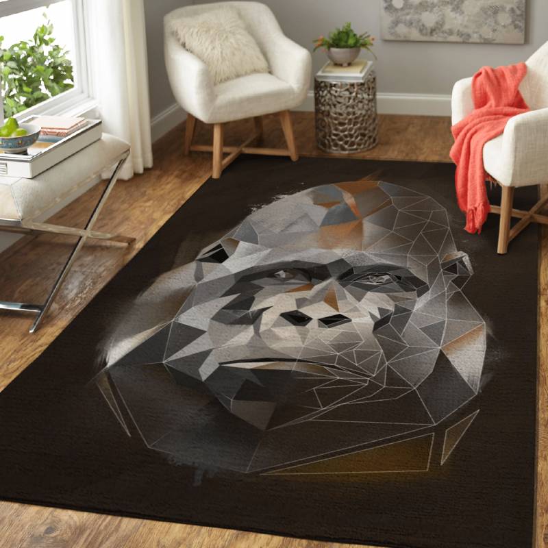 Gorilla Sketch – Modern Animals Area Rug Carpet