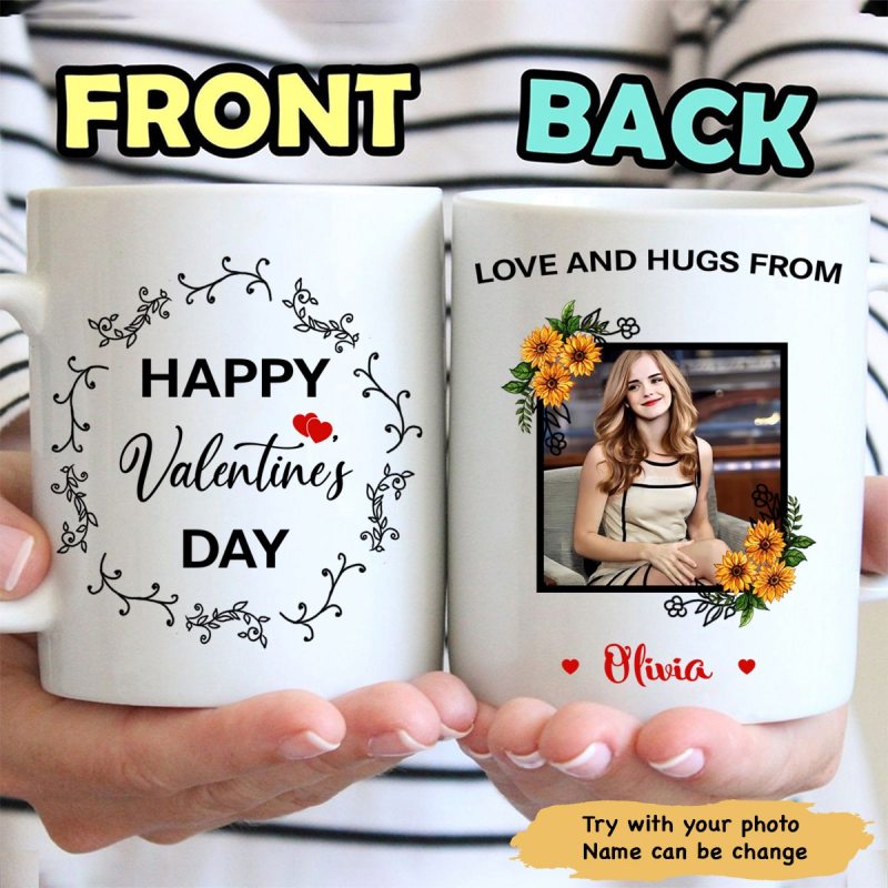 Love And Hugs Custom Happy Valentines Day Personalized Mug Gifts