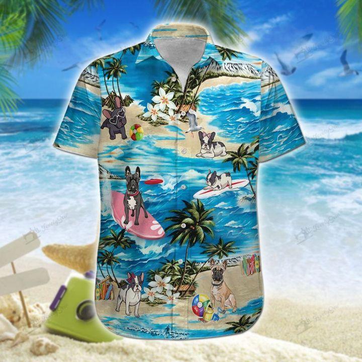 French Bulldog Lover Summer Surfing All Over Printed Hawaii Shirt Size S Ha12545