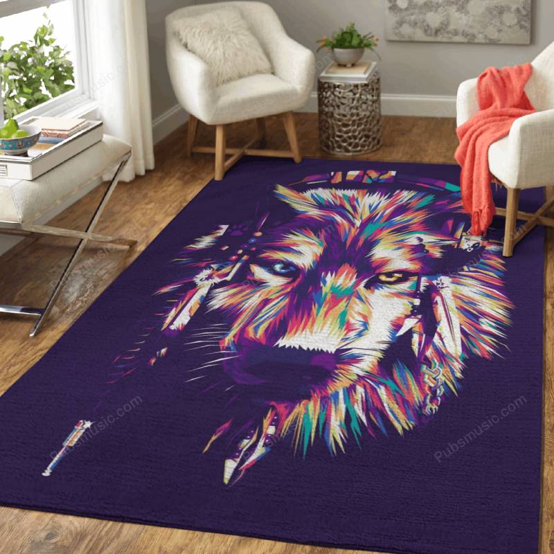 Wolf Portrait Pop Art – Animals Wpap Art Rug Mats – Carpet