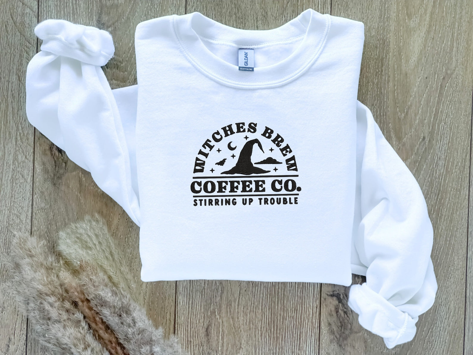 Embroidered Witches Brew Coffee Sweatshirt 2D Crewneck Sweatshirt All Over Print Sweatshirt For Women Sweatshirt For Men Sws2533