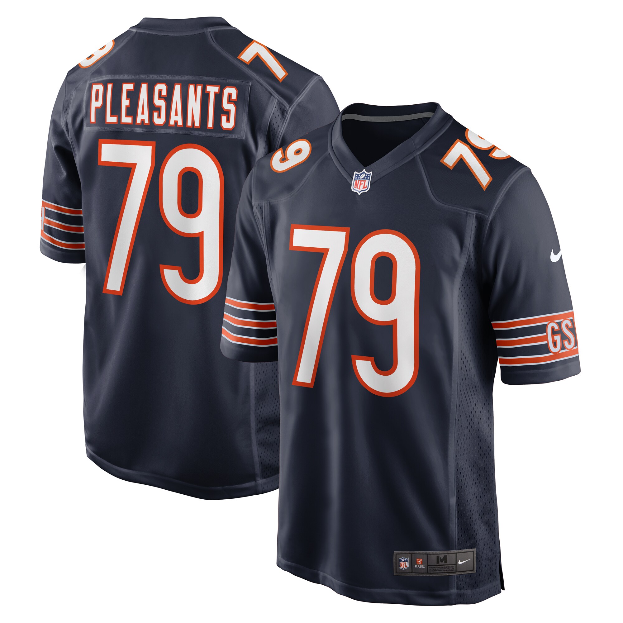 Austen Pleasants Chicago Bears Game Jersey – Navy