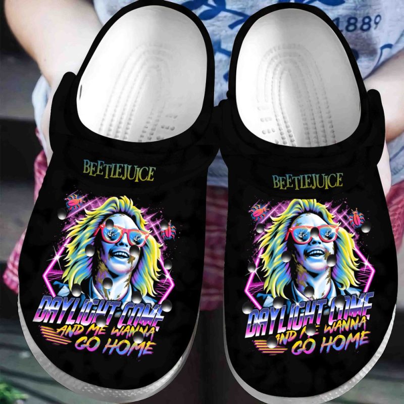 Beetlejuice Daylight Come And Me Wanna Go Home For Mens And Womens Gift For Fan Classic Water Rubber clog Shoes Comfy Footwear