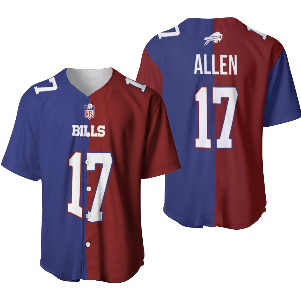 Buffalo Bills Josh Allen #17 Great Player NFL Vapor Limited Royal Red Two Tone Jersey Style Gift For Bills Fans Baseball Jersey