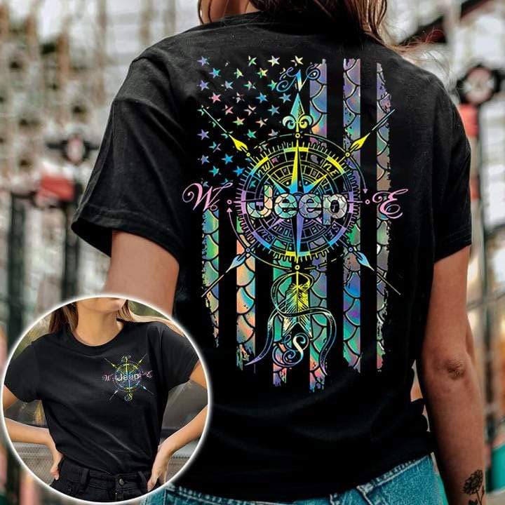 Mermaid Compass Jeep Girl Unisex 3D T-Shirt #130721H