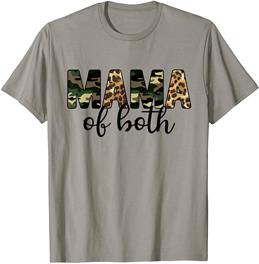 Camo and Leopard Mama Of Both Mother’s Day Gift T-Shirt