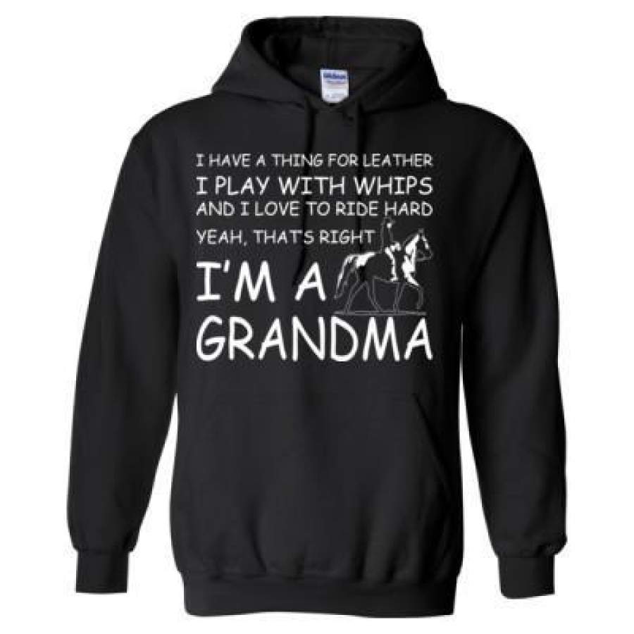 AGR I Have Thing For Leather I Will Play With Whips And I Love To Ride Hard Yeah That’s Right I’M A Grandma – Heavy Blend™ Hooded Sweatshirt